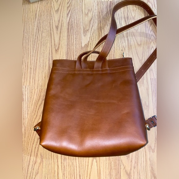 Honey Leather Tote Backpack Portland Leather Goods - Picture 3 of 10